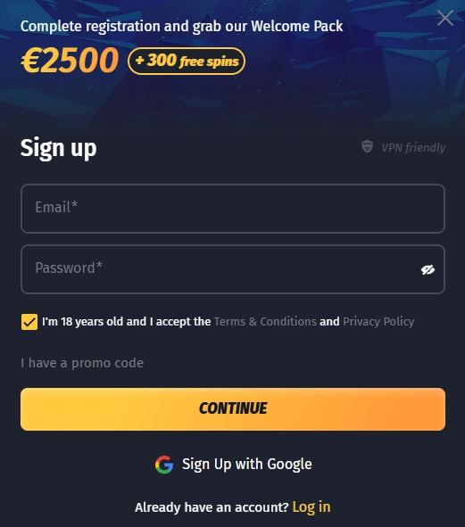 Winshark Casino Register
